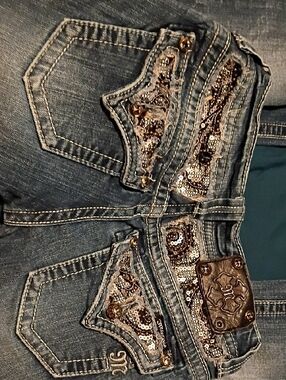 Miss Me - Women's Blue Embellished Denim Jeans